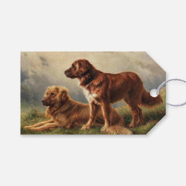 Två vaksamma Hundar Presentetikett (Framsidan (Horisontell))