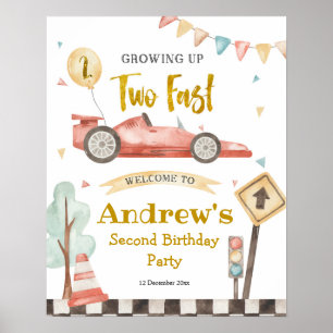 Två välkomstskyltar för Fast Boy andra födelsedag Poster