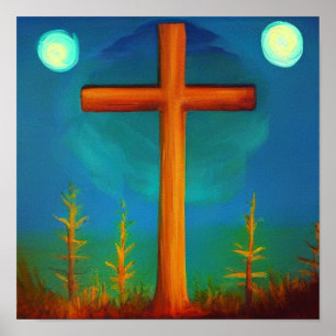 Två valmöjligheter Kor i en Garden på NattPoster Poster