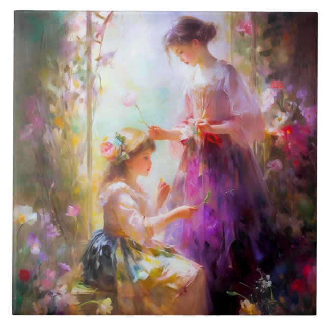 Två vänner kakelplatta (Framsidan)