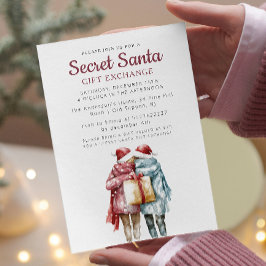 Två vänner och Gift Secret Santa Party Inbjudningar
