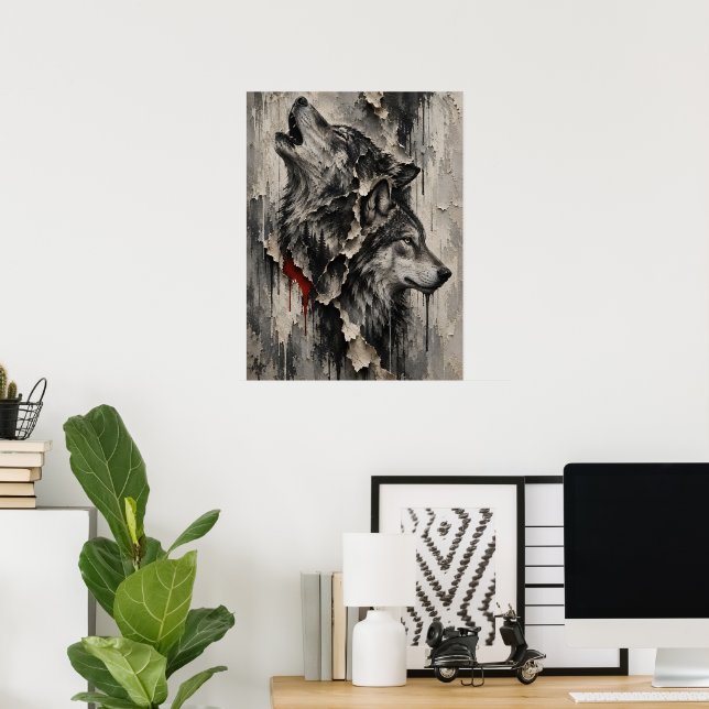 Två vargar, ett hjärta poster (Hemmakontoret)