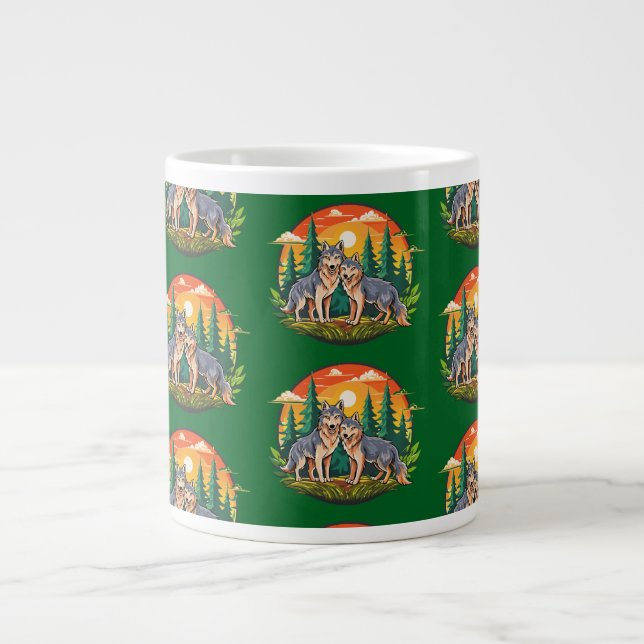 Två vargar jumbo mugg (Framsidan)