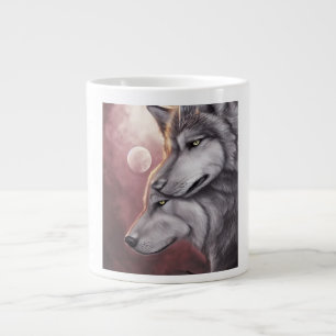 Två vargar jumbo mugg