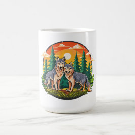 Två vargar kaffemugg