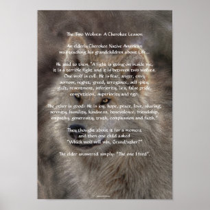TVÅ VARGAR Poster CHEROKEE TALE Art