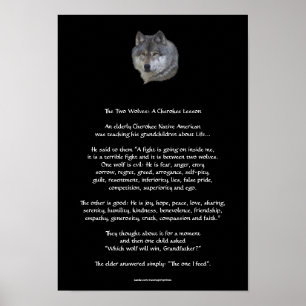 TVÅ VARGAR Poster CHEROKEE TALE Art