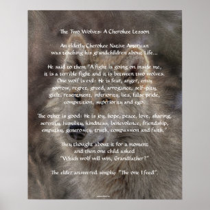 TVÅ VARGAR Poster CHEROKEE TALE Art