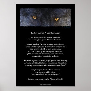 TVÅ VARGAR Poster CHEROKEE TALE Art