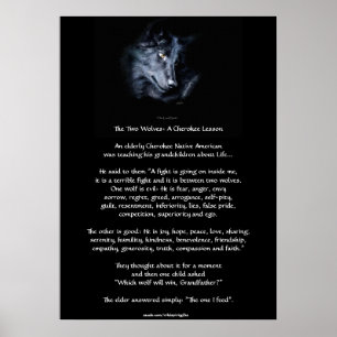 TVÅ VARGAR Poster CHEROKEE TALE Art