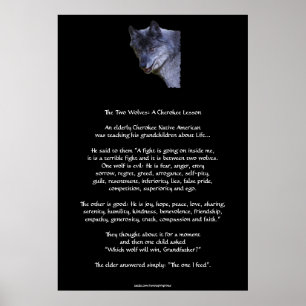 TVÅ VARGAR Poster CHEROKEE TALE Art