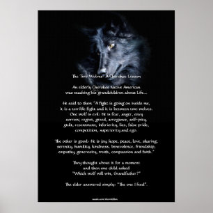 TVÅ VARGAR Poster CHEROKEE TALE Art