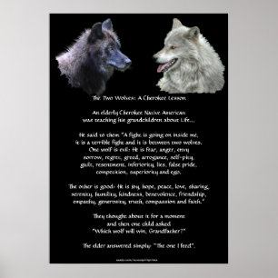 TVÅ VARGAR Poster CHEROKEE TALE Art