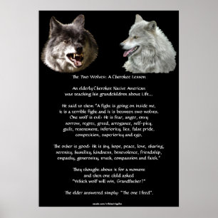 TVÅ VARGAR Poster CHEROKEE TALE Art