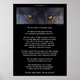 TVÅ VARGAR Poster CHEROKEE TALE Art