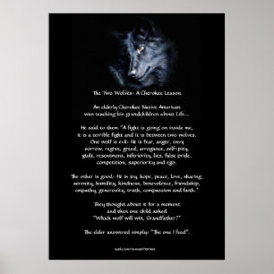 TVÅ VARGAR Poster CHEROKEE TALE Art