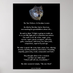 TVÅ VARGAR Poster CHEROKEE TALE Art