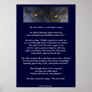 TVÅ VARGAR Poster CHEROKEE TALE Art