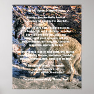 TVÅ VARGAR Poster CHEROKEE TALE Art