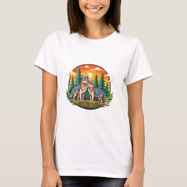 Två vargar t shirt (Framsida)