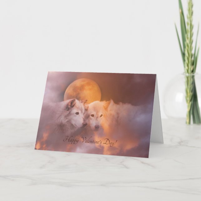 Två Vargar Valentindagens matkort Helgkort (Framsida)