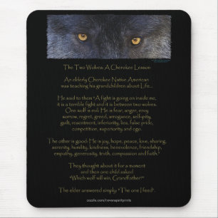 TVÅ VARGER CHEROKEE TALE Art Mousepad Musmatta