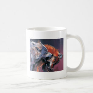 Två varger kaffemugg