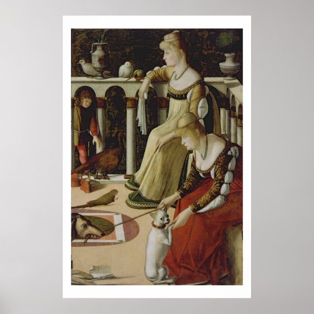 Två venetianska Dam (panel) Poster (Framsidan)