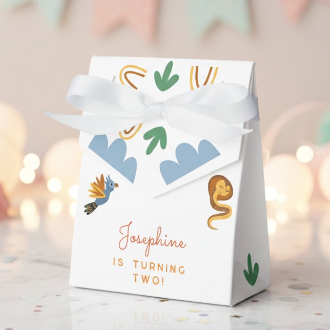 Två vild av safaridjur barns födelsedag party presentaskar (Skapare uppladdad)