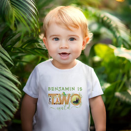 Två vilda 2-års födelsedag Tropisk djungel Safari  T Shirt