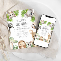 Två vilda australiensiska djur på födelsedagsfest