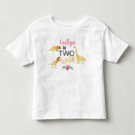 Två vilda dinosauriet flickor 2-årsdag t shirt