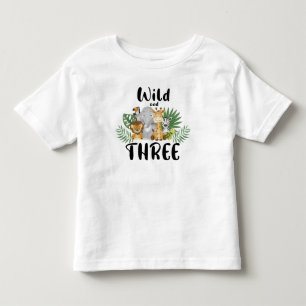 Två Vilder 3:e födelsedagen Jungle Safari Cute T Shirt