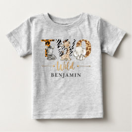Två Vilder andra födelsedagen Jungle Baby T-Shirt