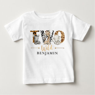Två Vilder andra födelsedagen Jungle Baby T-Shirt