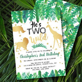 Två Vilder andra Födelsedagsfest inbjudan