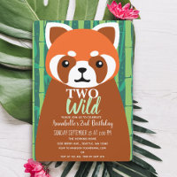 Två Vilder Cute Red Panda Kids andra födelsedagen