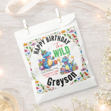 Två Vilder Dino Party Boy Dinosaur 2:a födelsedage