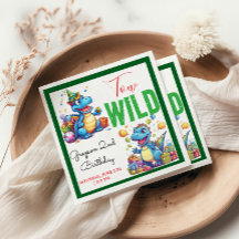 Två Vilder Dino Party Boy Dinosaur 2:a födelsedage