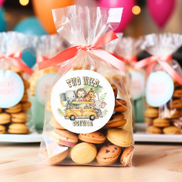 Två Vilder för pojkar födelsedag av safari Runt Klistermärke