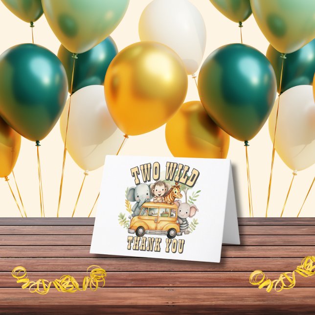Två Vilder för pojkar födelsedag av safari Tack Kort (Skapare uppladdad)