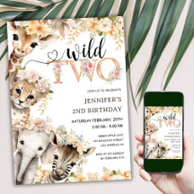 Två Vilder | Girl Safari Jungle 2:a födelsedagen