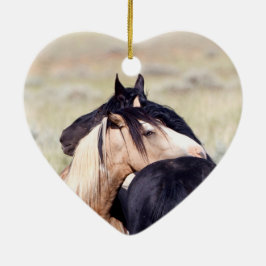Två Vilder Horses Horse Helgdag Ornament
