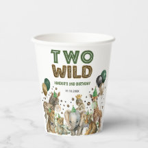 Två Vilder Jungle Safari Animals 2:a födelsedagen