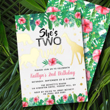 Två Vilder Jungle Safari Girls 2:a födelsedagen Re