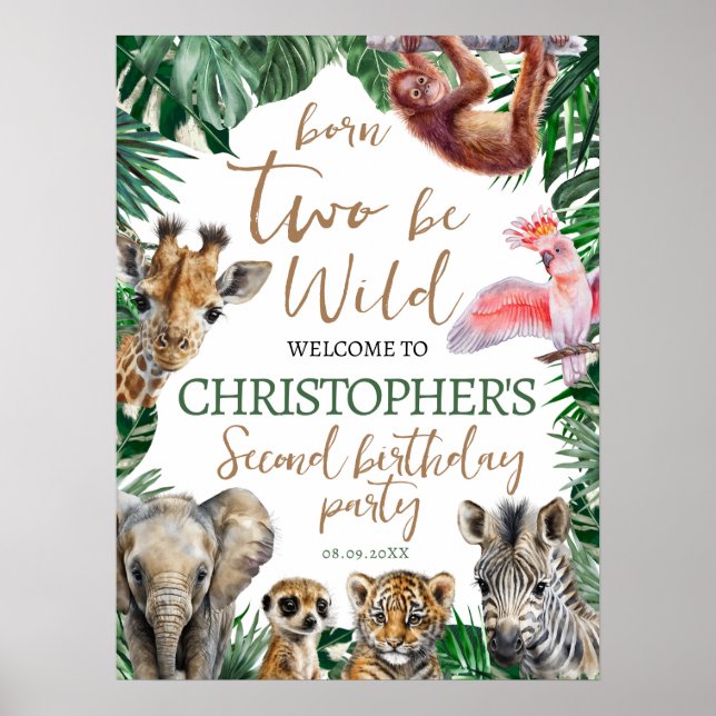 Två Vilder Jungler, andra födelsedagen Party Välko Poster (Framsidan)
