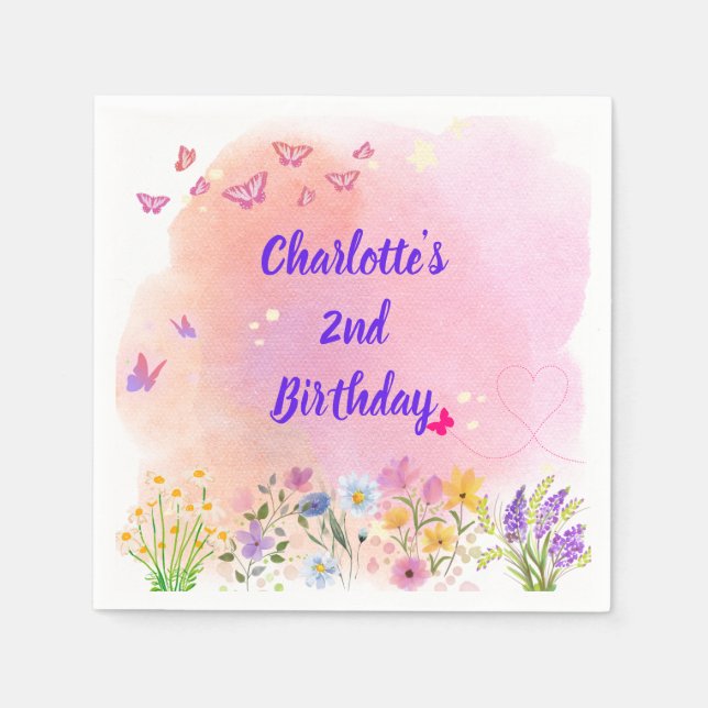 "Två Vilder och Fullt av " Party:s födelsedag Pappersservett (Framsidan)