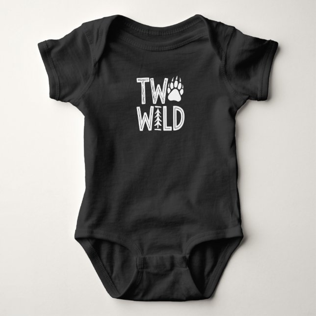 Två Vilder - Rustic Woodsy Second Birthday T Shirt (Framsida)