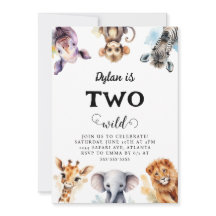 Två Vilder Safari Animals 2:a födelsedagen