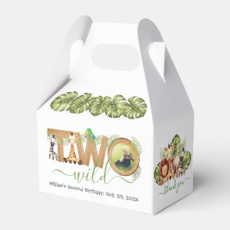 Två Vilder Safari Animals andra födelsedagsjungelf Presentaskar